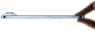 Bir el işaret parmağıyla başparmağı arasında Gök Mavisi iPhone Air’i tutuyor, yandan dış görünüm, çok ince profil