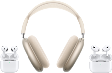 Kablosuz kulaklık ailesinin göründüğü AirPods kısmı