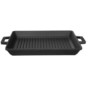 Lava Cookware Padella In Ghisa Per Arrosti E Bistecche 26x26 Cm Con Manici In Metallo - Ecologica