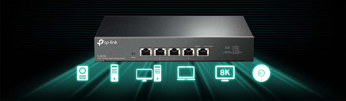 TP-LINK TL-SX105 10GBPS 5 PORT SWITCH - Vatan Bilgisayar