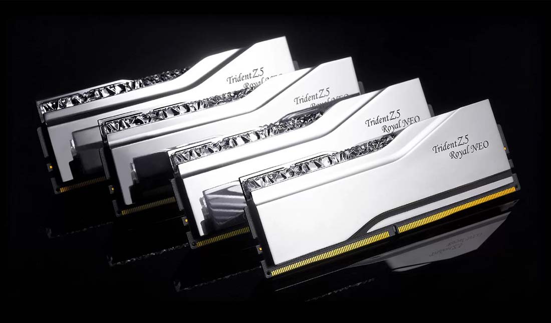 GSKILL 64GB (2x32GB) TZ5 Royal Neo Silver RGB DDR5 6000MHz CL26