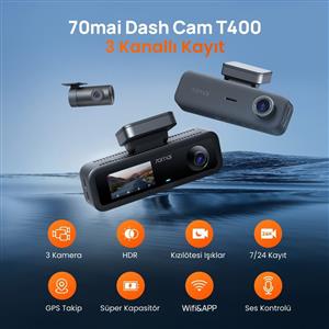 70Mai T400+RC21 Araç İçi Kamera Arka Kamera Seti