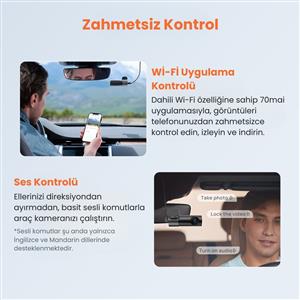 70Mai M310 Plus 2K Araç İçi Ön Kamera (Siyah)