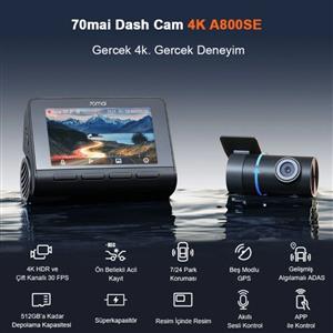 70Mai A800SE + RC22 Arka Kamera Araç İçi Kamera Seti