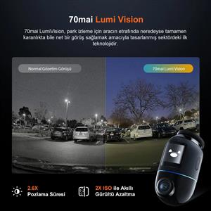 70Mai X800 Omni 360 Derece Dönebilen Araç İçi Kamera (128GB)