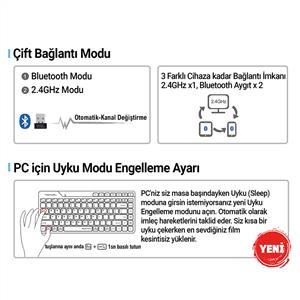A4TECH FBK26CS AS BLACK BLUETOOTH MİNİ SESSİZ KLAVYE