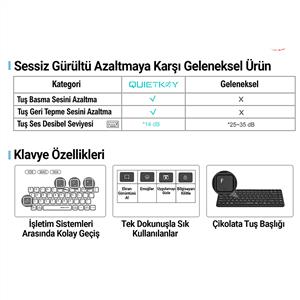 A4TECH FBK26CS AS BLACK BLUETOOTH MİNİ SESSİZ KLAVYE