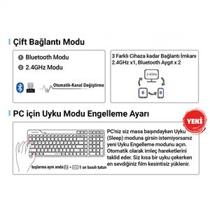 A4TECH FBK27CS AS BLACK BLUETOOTH SESSİZ KLAVYE