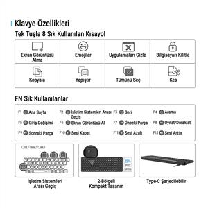 A4TECH FB2800C AIR2 KABLOSUZ KLAVYE MOUSE SET-SİYAH