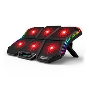 RAMPAGE ADDİSON X-GALE 6 FAN 12 IŞIK MODLU 7 AÇILI NOTEBOOK SOĞUTUCU STAND-SİYAH