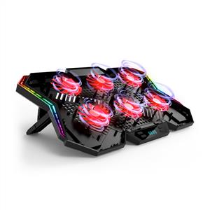 RAMPAGE ADDİSON X-GALE 6 FAN 12 IŞIK MODLU 7 AÇILI NOTEBOOK SOĞUTUCU STAND-SİYAH