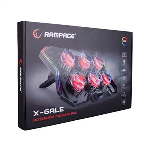 RAMPAGE ADDİSON X-GALE 6 FAN 12 IŞIK MODLU 7 AÇILI NOTEBOOK SOĞUTUCU STAND-SİYAH