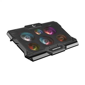 RAMPAGE ADDİSON X-GUST 6 FAN RENKLİ IŞIKLANDIRMALI NOTEBOOK SOĞUTUCU STAND-SİYAH