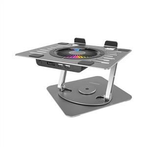 Addison AD-RC35 360 Derece Dönebilen Fanlı RGB Işıklı Metal Laptop Standı