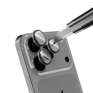Addison iPhone 17 Pro/17 Pro Max Temperli Kamera Lens Koruyucu - Gri
