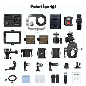 Akaso Brave 4 Dual Screens 4K Aksiyon Kamera &  Süper Aksesuar Set