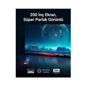 Anker Nebula Mars3 1000 A.Lümen Akıllı Taşınabilir WiFi Kablosuz Projeksiyon Cihazı