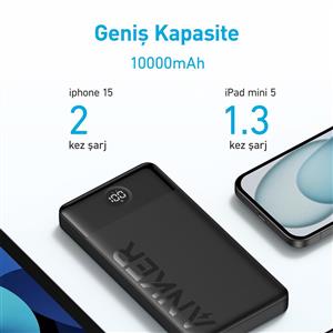 Anker 324 10.000 mAh Powerbank ( 12w - 2 Port ) - Siyah