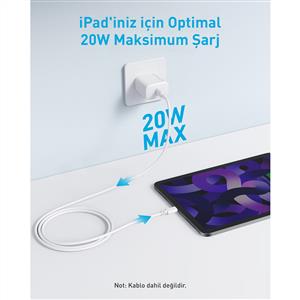 Anker 20W USB C Hızlı Şarj Cihazı - Beyaz