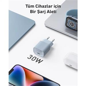 Anker Nano USB-C Duvar Şarj Cihazı (30W) - Beyaz