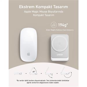Anker MagGo Kablosuz Şarj İstasyonu (Katlanabilir 3'ü 1 Arada) - Beyaz