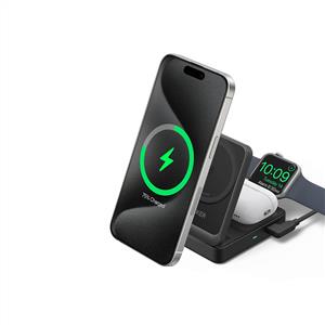 Anker MagGo Kablosuz Şarj İstasyonu (Katlanabilir 3'ü 1 Arada) - Siyah