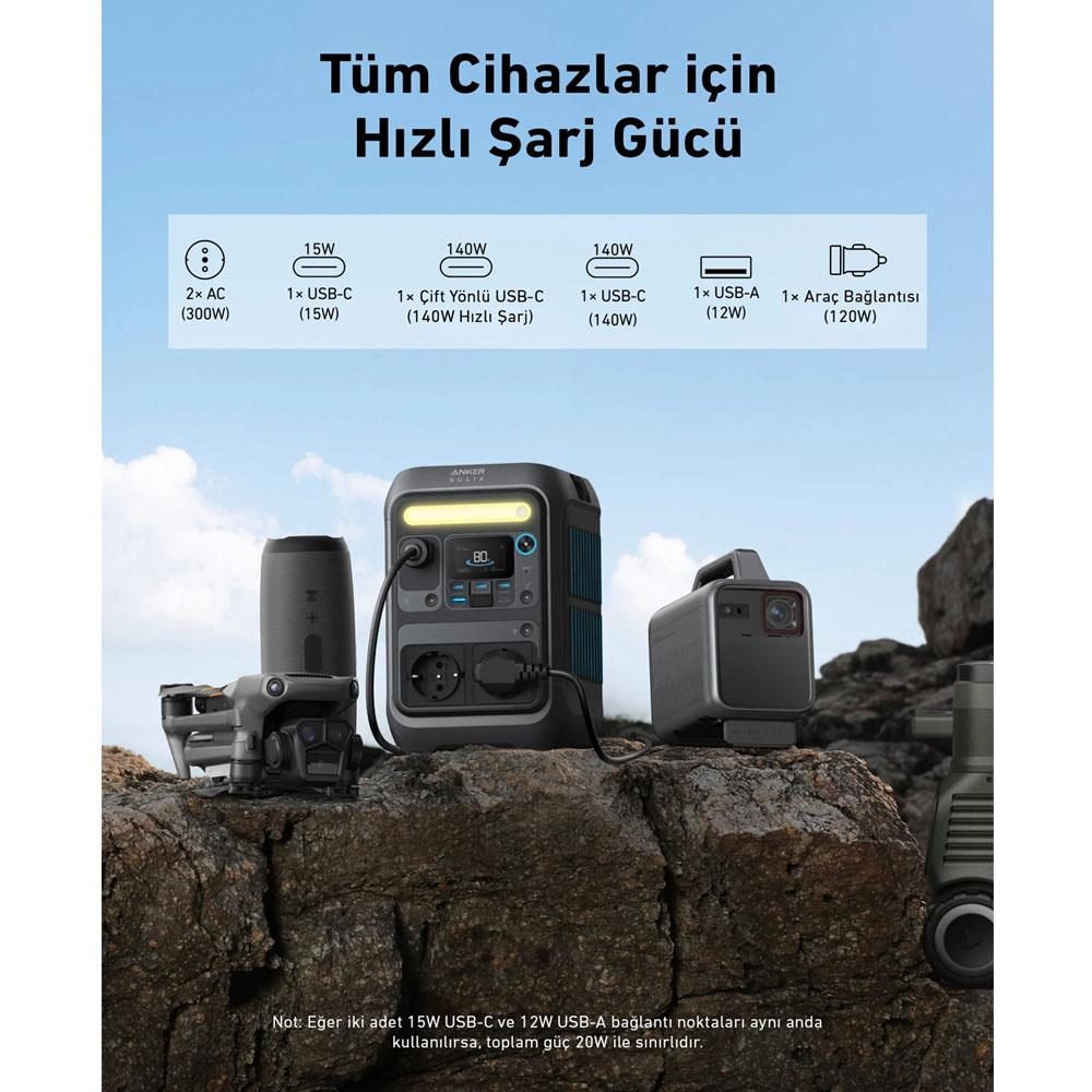 Anker Solix C300X 288 Wh 600W-Taşınabilir Güç Kaynağı - Vatan