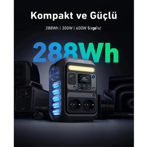 Anker Solix C300X AC 288 Wh 600W-Taşınabilir Güç Kaynağı