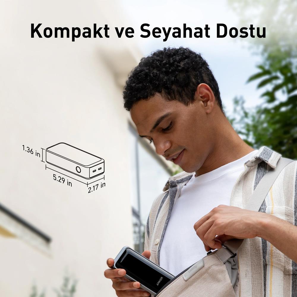 Anker Prime 12,000mAh Power Bank (130W) - Gri - Vatan Bilgisayar