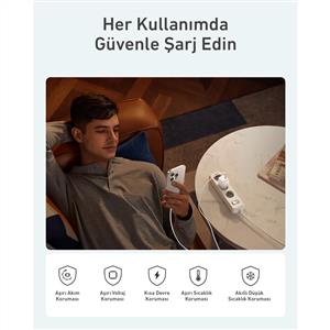 Anker Nano USB-C GaN 30W Hızlı Şarj Cihazı - Beyaz