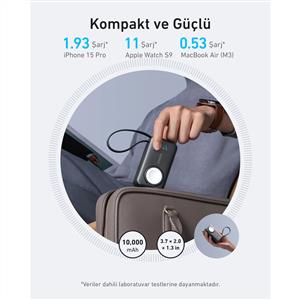 Anker MagGo Power Bank (10K, 35W, Apple Watch Uyumlu) - Siyah