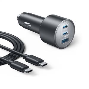 Anker 167.5W Araç Şarjı 3 Port + 1m. Type-C Kablo - Siyah