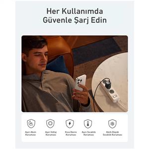 Anker Nano USB C GaN 30W, PD 3.0  PPS Hızlı Şarj Cihazı - Siyah