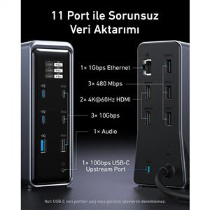 Anker Prime 14-in-1 160 W Şarj İstasyonu - Gri