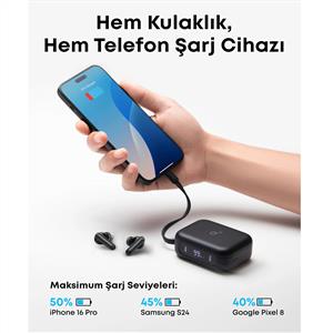 Anker Soundcore P41i Dahili Powerbank Özellikli TWS Kulaklık - Siyah