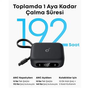 Anker Soundcore P41i Dahili Powerbank Özellikli TWS Kulaklık - Siyah