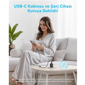 Anker 45W USB-C Şarj Cihazı + C Kablo Siyah