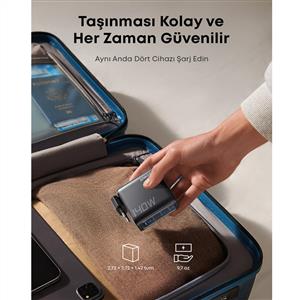 Anker 140W 4 Port Laptop Şarj Cihazı - Koyu Gri