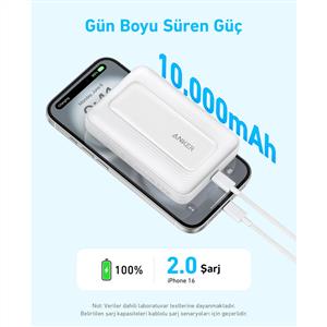 Anker Zolo Powerbank (10.000 mAh, 30W, Manyetik) - Siyah