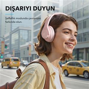 Anker SoundCore Life Q20i Kulak Üstü Bluetooth Kulaklık - Pembe