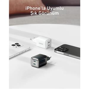 ANKER 521 Nano Pro Şarj Aleti 40W USB-C - Beyaz