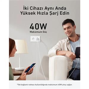 ANKER 521 Nano Pro Şarj Aleti 40W USB-C - Beyaz