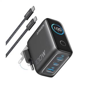 ANKER Şarj Aleti (100W, 3 Ports, Akıllı Ekran) - Gümüş