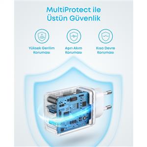 Anker 20W Şarj Aleti ( 2 Portlu ) - Beyaz