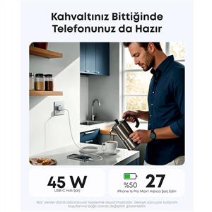 ANKER Nano Şarj Aleti 45W ( Usb-C Kablo Dahil ) - Siyah