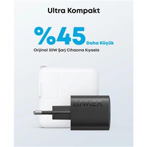 Anker 323 33w Şarj Adaptörü ( 1 Usb-c + 1 Usb ) - Siyah