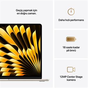MacBook Air MC6K4TU/A M4 24Gb-512Gb Ssd-Liquid Retina-15.3inc-Yıldız Işığı