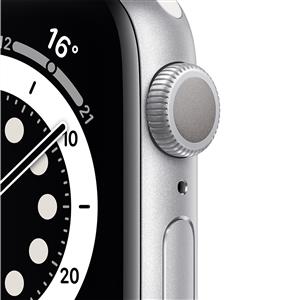 Apple Watch Series 6 GPS, 40mm Silver Aluminium Case with White Sport Band