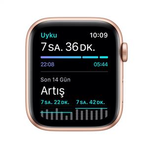 Apple Watch SE GPS, 44mm Gold Aluminium Case with Pink Sand Sport Band