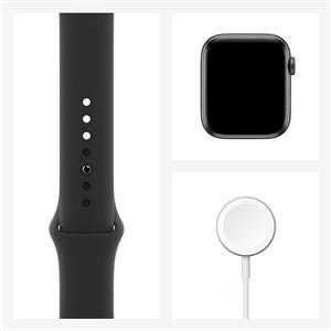 Apple Watch Series 6 GPS, 44mm Space Gray Aluminium Case with Black Sport Band